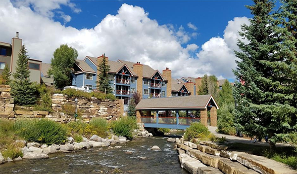 River Mountain Lodge as viewed from Blue River park