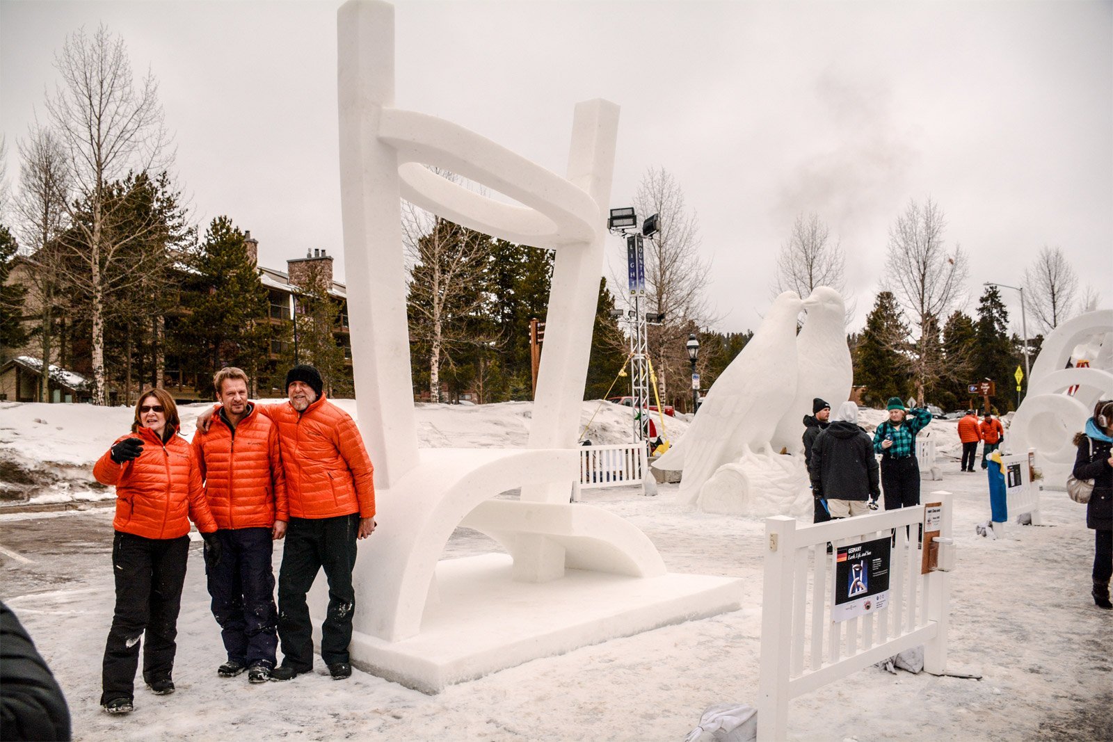Cloudy end of 2015 snow sculpture competition Breckenridge, Colorado